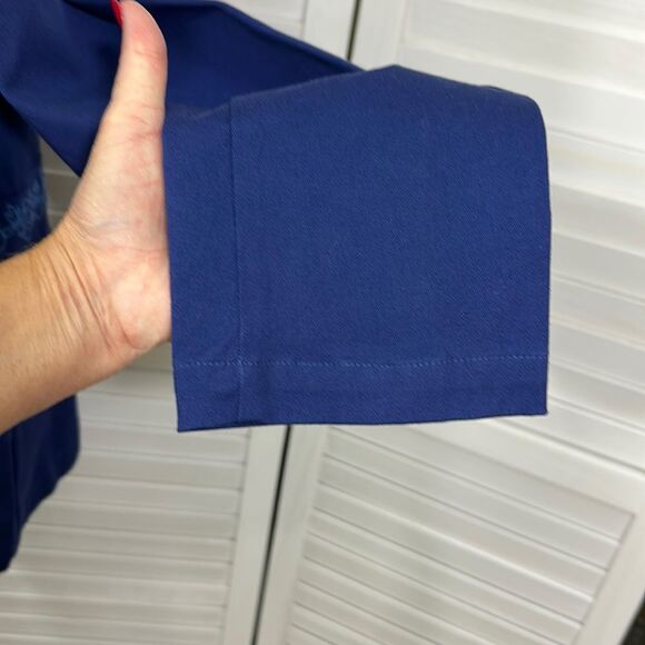 Denim & Co Peplum Blazer Medium Blue Stretch NWOT - Picture 11 of 14